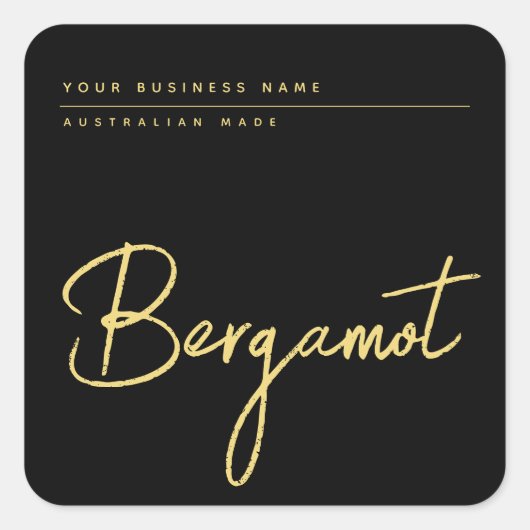 Étiquette de produit de pot noir de script simple (Devant)