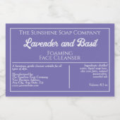 Étiquette de produit de savon à eau violet et blan (Étiquettes simples)