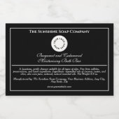 Étiquette de produit de savon imperméable noir et  (Étiquettes simples)