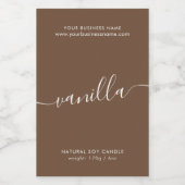 Étiquette de produit de script brun café moderne (Étiquettes simples)