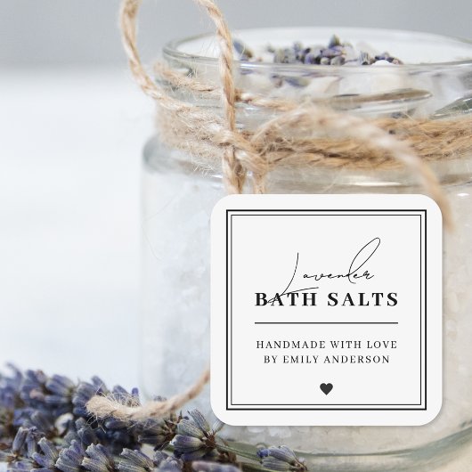 Étiquette de produit de sel de bain fait maison mo