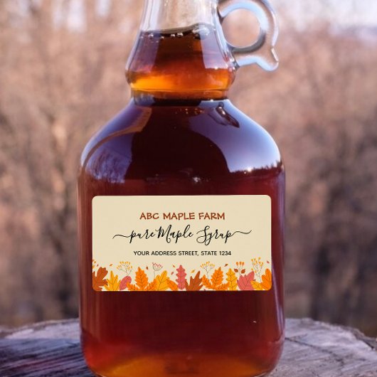 Étiquette de produit de sirop d'érable Feuille