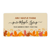 Étiquette de produit de sirop d'érable Feuille (Devant)