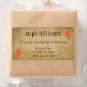 Étiquette de produit de sirop d'érable Feuille (En situation)