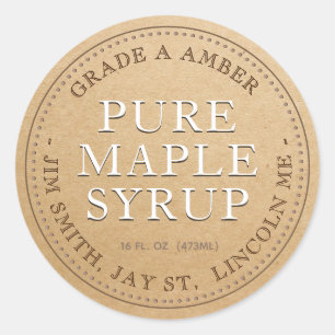 Étiquette de produit de sirop d'érable (Kraft)