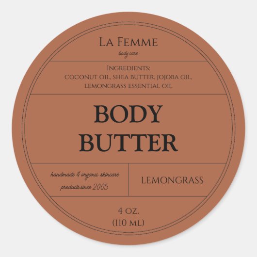 Étiquette de produit de soins cosmétiques minimaux (Devant)