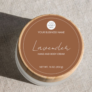 Étiquette de produit de soins de la peau ronde ave