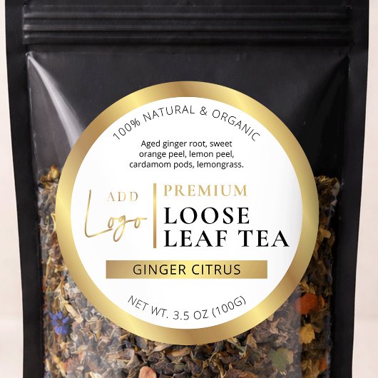 Étiquette de produit de thé en feuilles libres Log