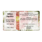 Étiquette de produit de vaporisateur cosmétique Ro (Devant)