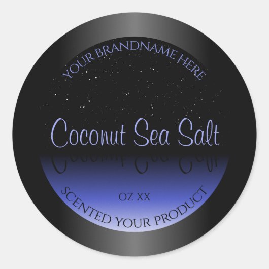 Étiquette de produit dégradé noir et bleu Parties (Devant)