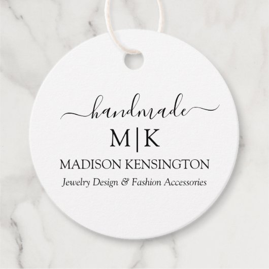 Étiquette de produit d'entreprise pour monogramme  (Devant)