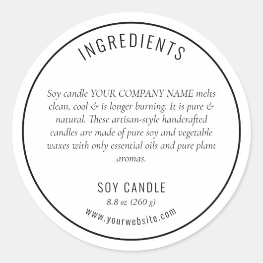 Étiquette de produit des ingrédients noirs neutres (Devant)