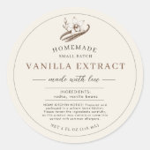 Étiquette de produit d'extrait de vanille fait mai (Devant)