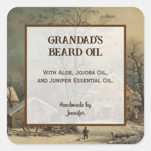 Étiquette de produit d'huile de barbe Vintage pour