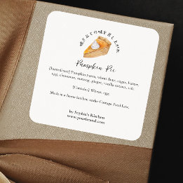Étiquette de produit d'ingrédient de tarte à la ci