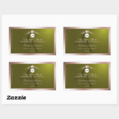 Étiquette de produit d'olive Cadre en or rose Logo (Feuille)