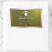 Étiquette de produit d'olive Cadre en or rose Logo (Sac)