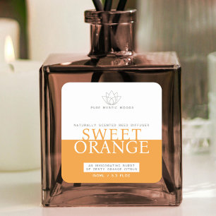 Étiquette de produit du diffuseur d'agrumes orange