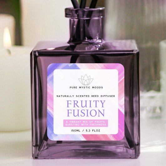 Étiquette de produit du diffuseur de roseaux abstr