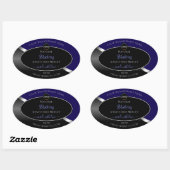 Étiquette de produit du logo en argent foncé bleu  (Feuille)