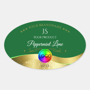 Étiquette de produit du logo Monogram Dark Green W