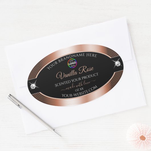 Étiquette de produit Elegance Black Shiny Rose Gol (Enveloppe)