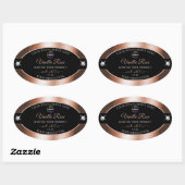 Étiquette de produit Elegance Black Shiny Rose Gol (Feuille)
