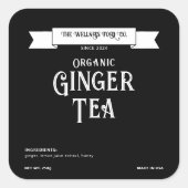 Étiquette de produit Elegant Business Black Carré (Devant)