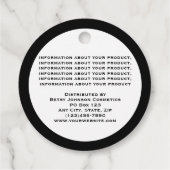 Étiquette de produit élégante blanche et noire (Dos)