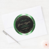 Étiquette de produit Emerald Green Sparkle Parties (Enveloppe)