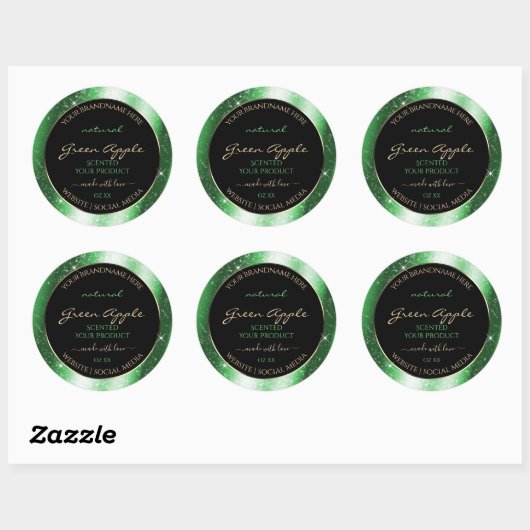 Étiquette de produit Emerald Green Sparkle Parties (Feuille)