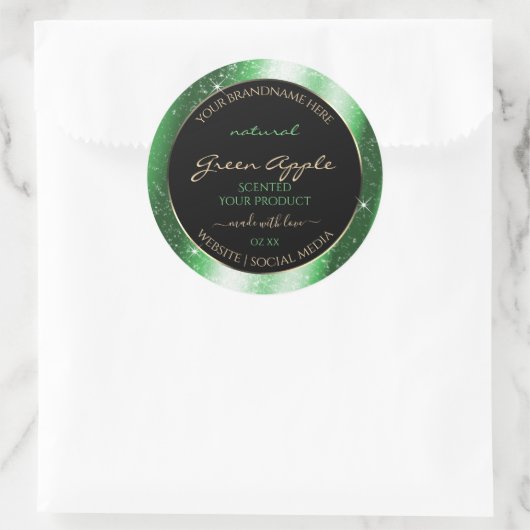Étiquette de produit Emerald Green Sparkle Parties (Sac)