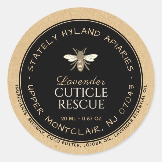 Étiquette de produit en cire d'abeille Kraft écrit (Devant)