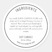 Étiquette de produit en noir neutre ingrédients (Devant)