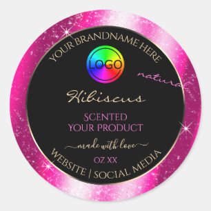 Étiquette de produit et logo Chic Hot Rose Parties
