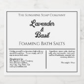 Étiquette de produit étanche blanc et noir simple (Étiquettes simples)