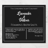 Étiquette de produit étanche noir simple (Étiquettes simples)