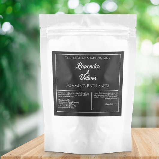 Étiquette de produit étanche noir simple