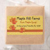 Étiquette de produit Étiquette de sirop d'érable (En situation)