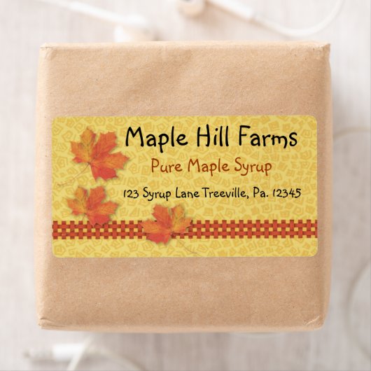 Étiquette de produit Étiquette de sirop d'érable (En situation)