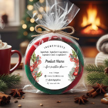 Étiquette de produit fait main ingrédient de Noël
