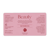 Étiquette de produit Flacon de Beauté Rose Blush (Devant)