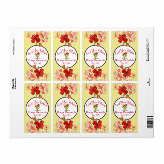 Étiquette de produit floral (Feuille entière)