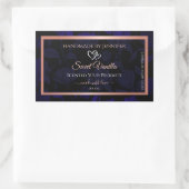 Étiquette de produit Floral Black Blue moderne Ros (Sac)