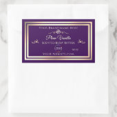 Étiquette de produit foncé violet cadre or avec lo (Sac)