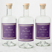 Étiquette de produit foncé violet cadre or avec lo (Bouteilles)