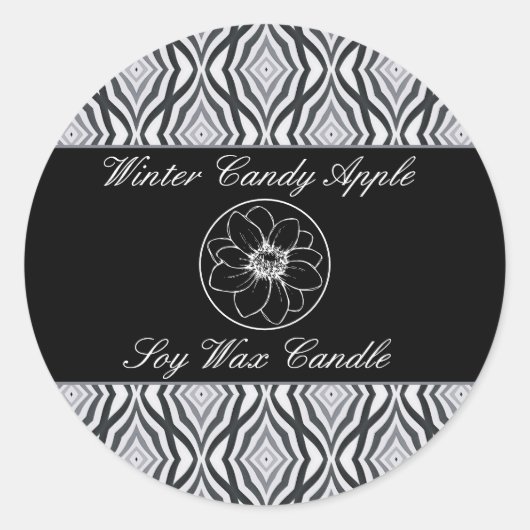 Étiquette de produit géométrique noir et blanc (Devant)