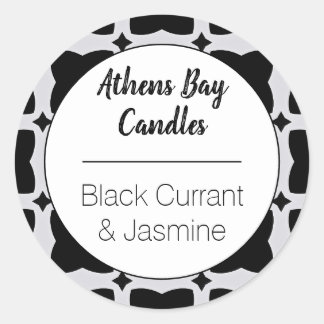 Étiquette de produit géométrique noir et blanc