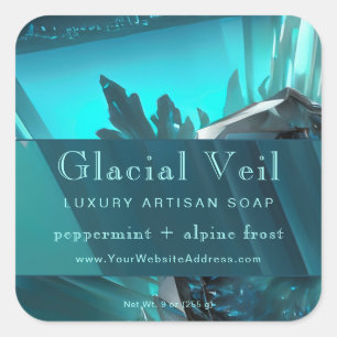 Étiquette de produit Glacial Crystal Turquoise con