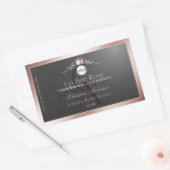 Étiquette de produit grise monogramme cadre rose o (Enveloppe)